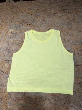 lululemon athletica Neon Yellow Mesh Muscle Tank